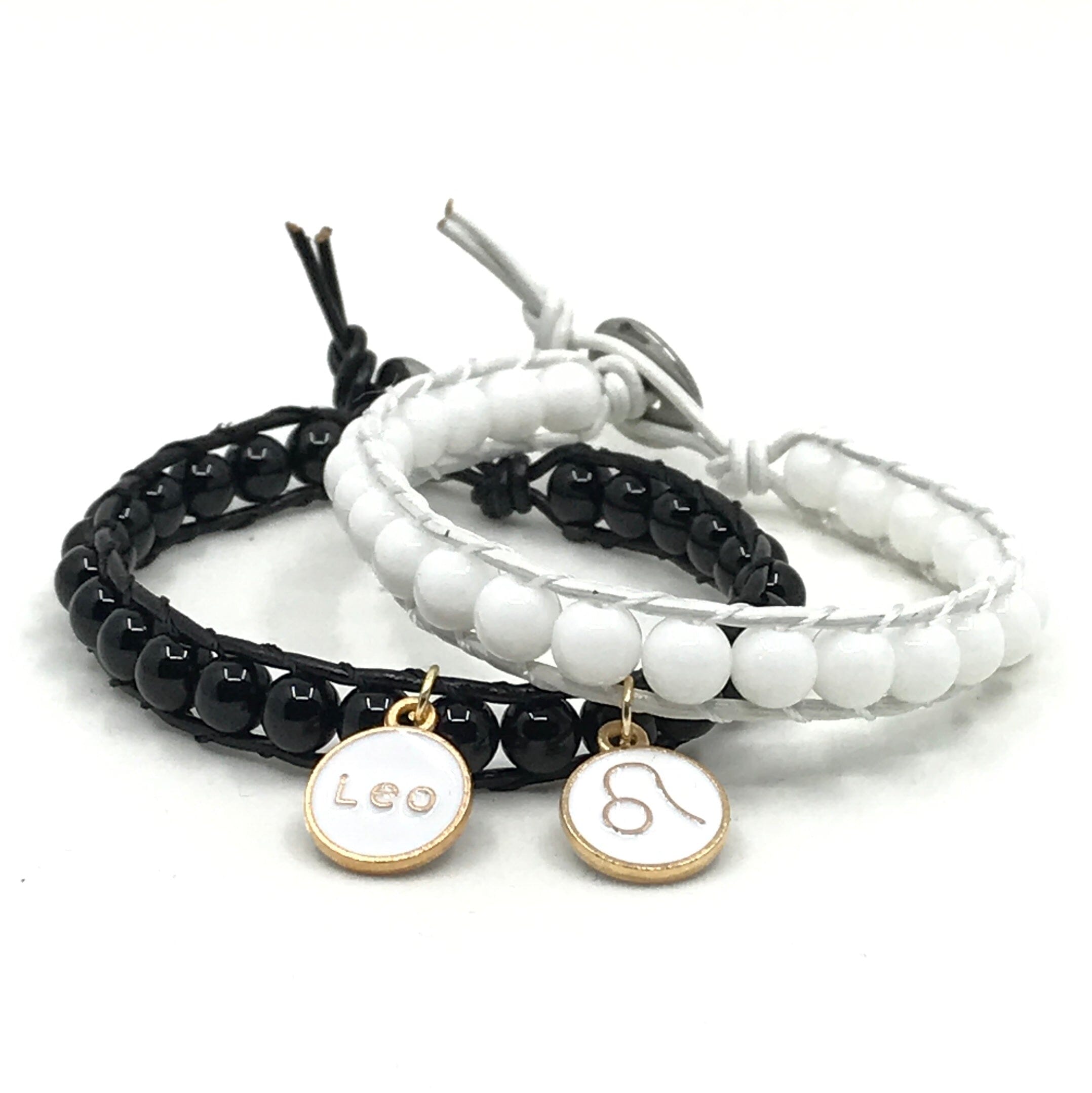 Zodiac Collection - White Moonstone Gemstone Bracelet with Leo Sterling  Silver Charm | T. Jazelle